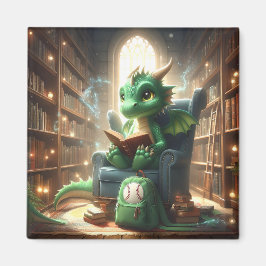 図書館で – Green Dragon Magnet マグネット