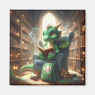 図書館で – Green Dragon Magnet マグネット