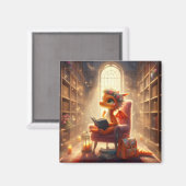 図書館で – Orange Dragon Magnet マグネット (正面/裏面)