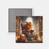 図書館で – Orange Dragon Magnet マグネット (正面/裏面)