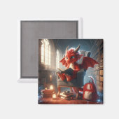 図書館で – Red Dragon Magnet マグネット (正面/裏面)