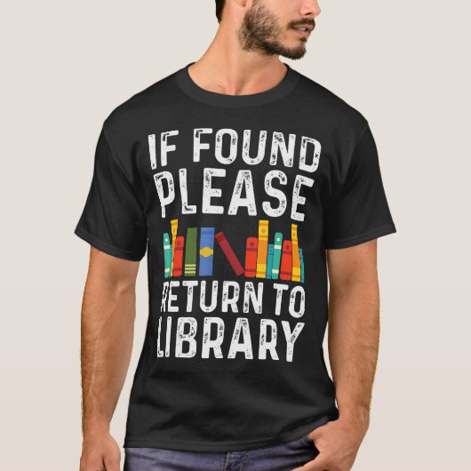 図書館に返却してください 読書家 プレゼント Tシャツ (正面)