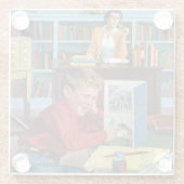 図書館のカエル ガラスコースター (裏面)