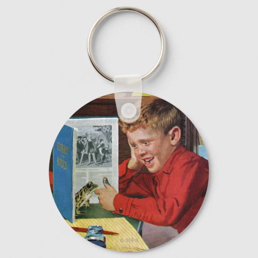 図書館のカエル キーホルダー (正面)