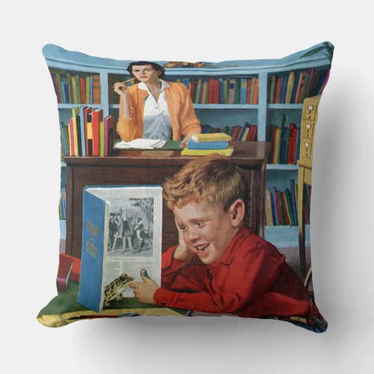 図書館のカエル クッション (正面)