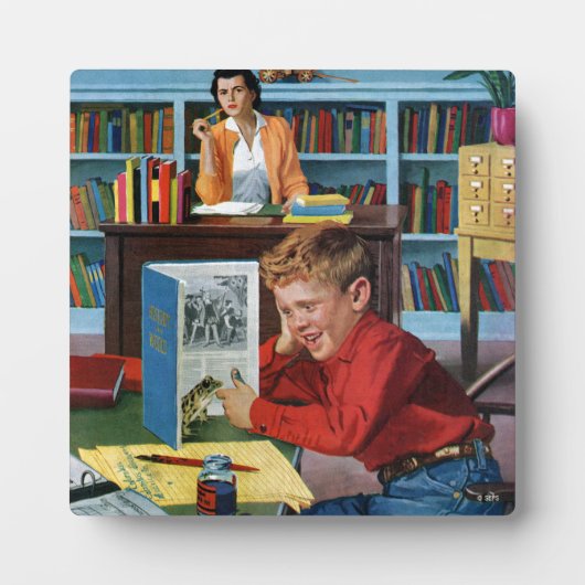 図書館のカエル フォトプラーク (正面)