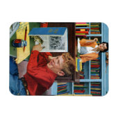 図書館のカエル マグネット (横)