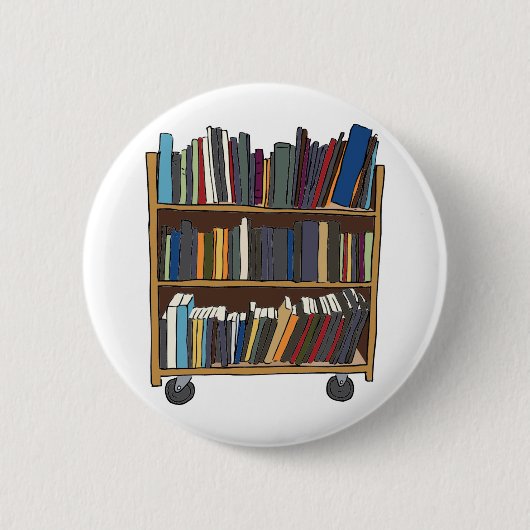図書館のカート 缶バッジ (正面)