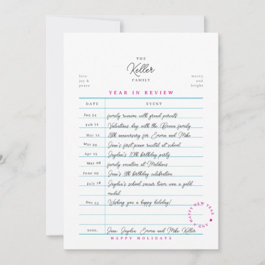 図書館のカード 年間ベスト Flat ホリデーカード (正面)