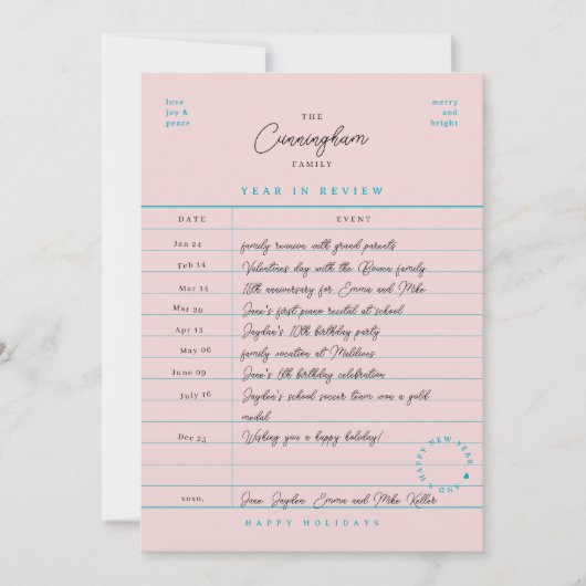 図書館のカード 年間ベスト Flat ホリデーカード (正面)