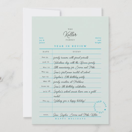 図書館のカード 年間ベスト Flat ホリデーカード (正面)