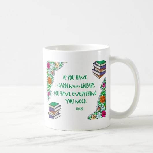 図書館のキケロの引用文 コーヒーマグカップ (右)