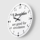図書館のギフトのおもしろいな循環の時計のカスタム色 ラージ壁時計 (傾斜)
