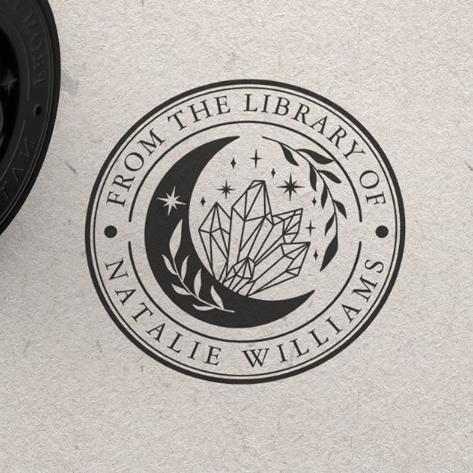 図書館のクリスタルムーン ラバースタンプ