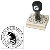 図書館のクリスタル・キャット・スター・ペンシル・ムーン ラバースタンプ (押印)