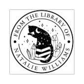 図書館のクリスタル・キャット・スター・ペンシル・ムーン ラバースタンプ (インプリント)