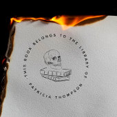 図書館のゴシックスカルのミニマリスト セルフインキングスタンプ