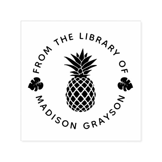 図書館のパイナップルパーソナライズされた セルフインキングスタンプ (デザイン)