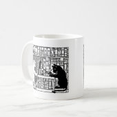 図書館のマット コーヒーマグカップ (正面左)