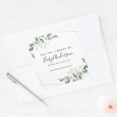 図書館のユーカリ赤ちゃんシャワー蔵書票 スクエアシール (封筒)