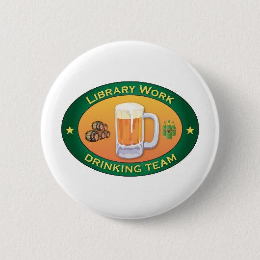 図書館の仕事の飲むチーム 缶バッジ (正面)