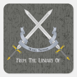 図書館の剣とチェーンメール スクエアシール