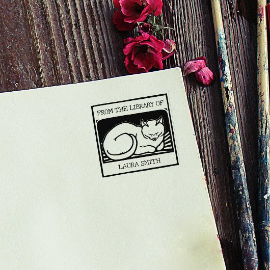 図書館の古ねこ ラバースタンプ