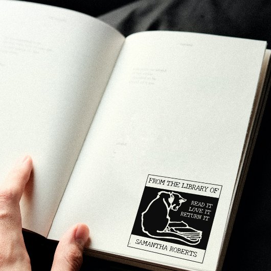 図書館の古ねこ ラバースタンプ