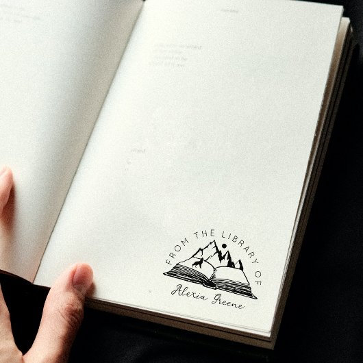 図書館の山 カスタムブック ラバースタンプ