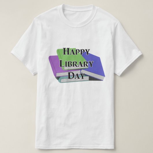 図書館の日おめでとう Tシャツ (デザイン正面)