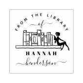 図書館の本からシックな本棚の妖精カスタムの本 ラバースタンプ (インプリント)