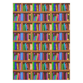 図書館の本だなパターン読者の本の署名 テーブルクロス