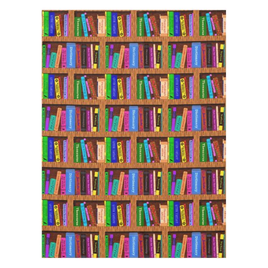 図書館の本だなパターン読者の本の署名 テーブルクロス (正面)