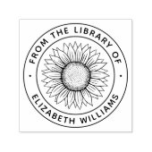 図書館の本のカスタムネーム 向日葵 セルフインキングスタンプ (デザイン)