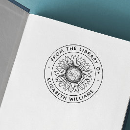 図書館の本のカスタムネーム 向日葵 セルフインキングスタンプ