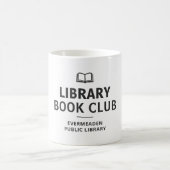 図書館の本のクラブ名のカスタム コーヒーマグカップ (中央)