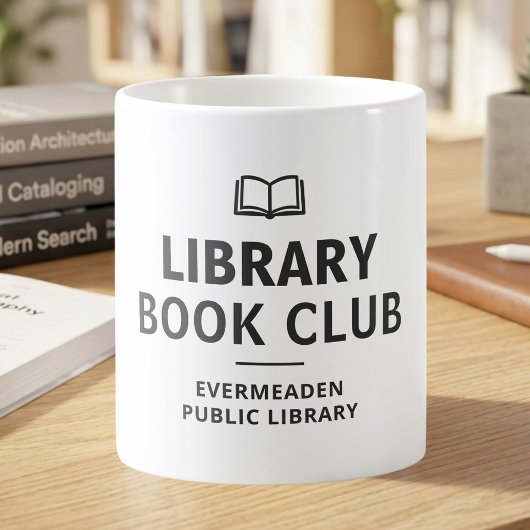図書館の本のクラブ名のカスタム コーヒーマグカップ