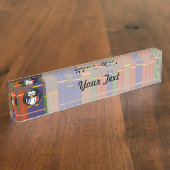 図書館の本の虫のペンギン デスクネームプレート (側面)