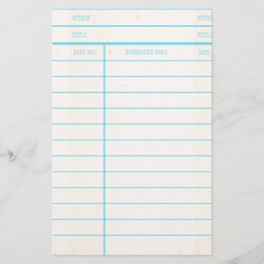 図書館の本の返納期日カード 便箋 (正面)
