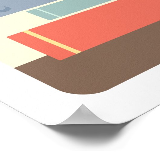 図書館の本をテーマにしたベビーシャワーのウェルカムサイン ポスター (角)