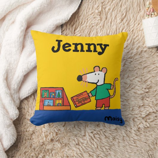 図書館の本を持つMaisy クッション (ブランケット)