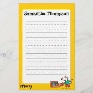 図書館の本を持つMaisy 便箋