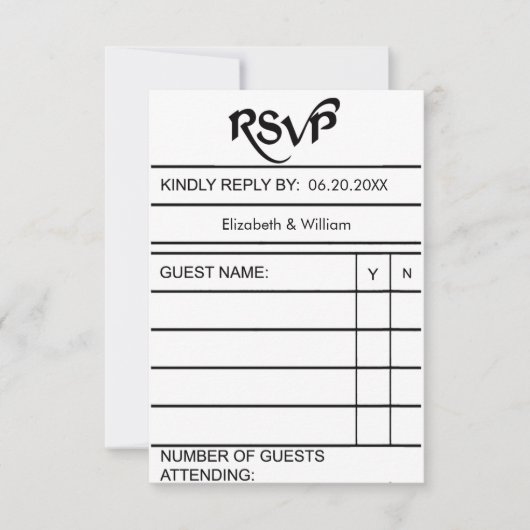 図書館の本カードの返信 招待状 (正面)