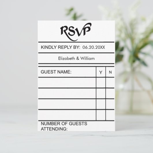 図書館の本カードの返信 招待状 (スタンド正面)