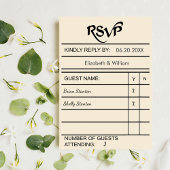 図書館の本カードの返信 招待状