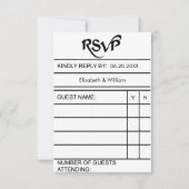 図書館の本カード RSVP 招待状 (正面)