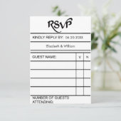 図書館の本カード RSVP 招待状 (スタンド正面)