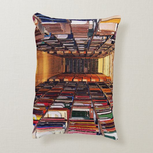 図書館の本棚のアクセントの枕 アクセントクッション (裏面(縦))