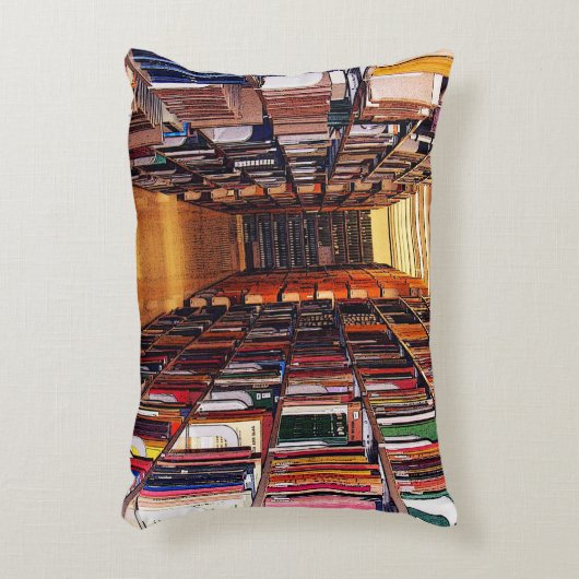 図書館の本棚のアクセントの枕 アクセントクッション (正面(垂直))