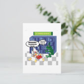 図書館の本 チョーク ジョーク ポストカード (スタンド正面)